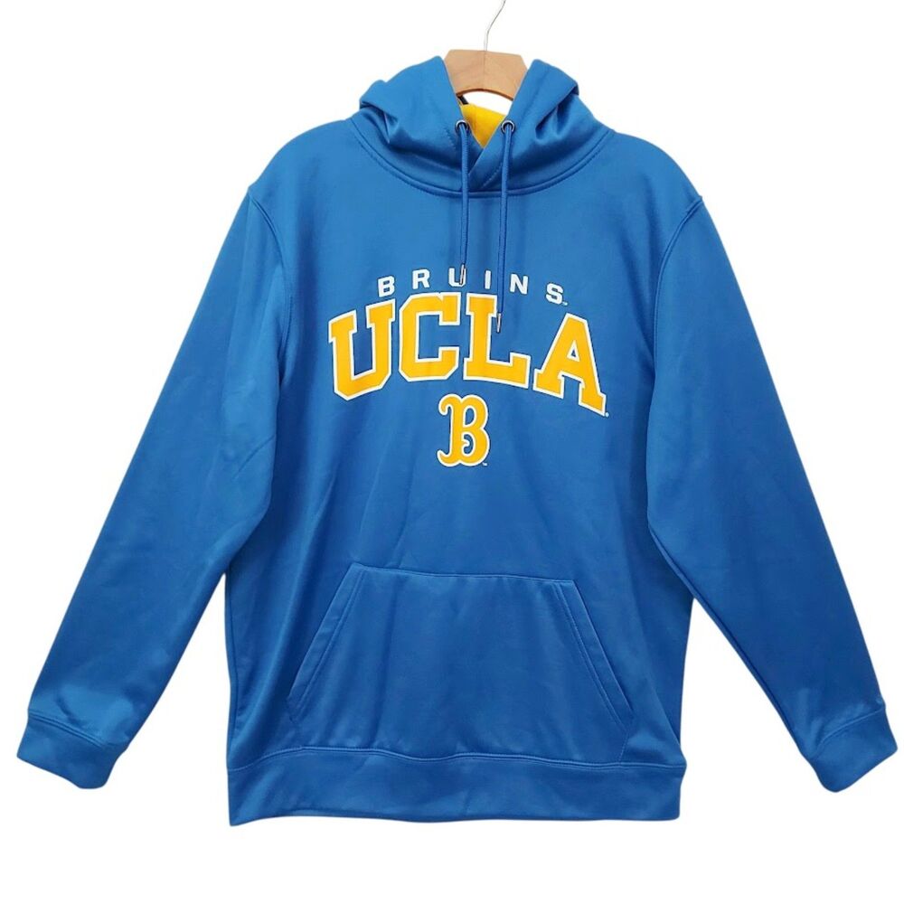 Colosseum Mens Large Blue Yellow UCLA Bruins Fleece Hoodie Pullover Athletic